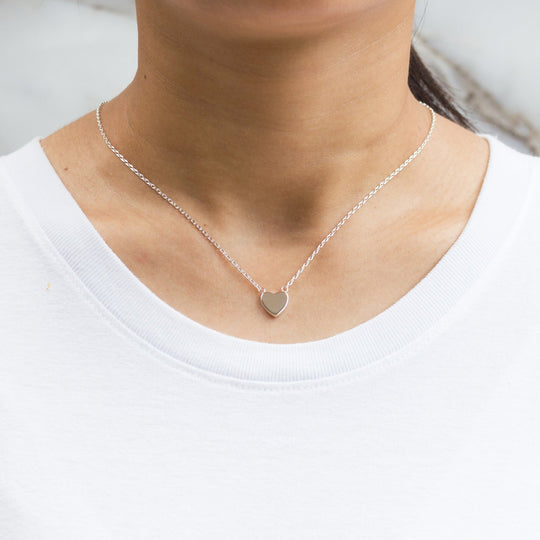 Silver Plated Heart Necklace - Philip Jones Jewellery