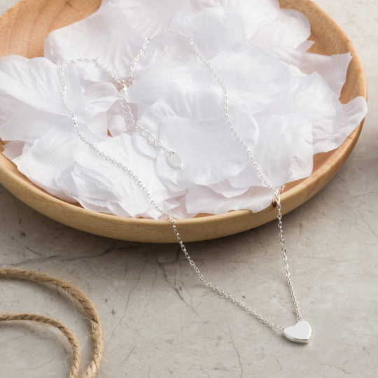Silver Plated Heart Necklace - Philip Jones Jewellery