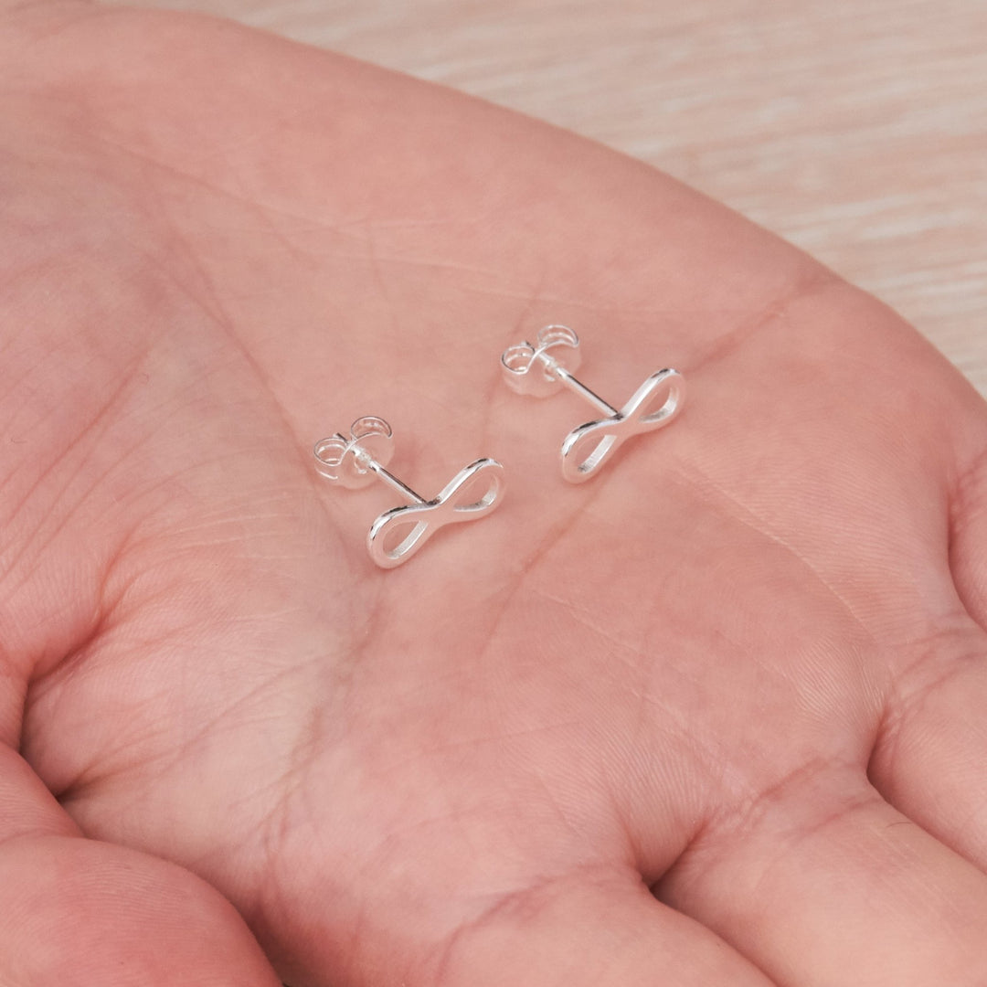 Silver Plated Infinity Stud Earrings - Philip Jones Jewellery