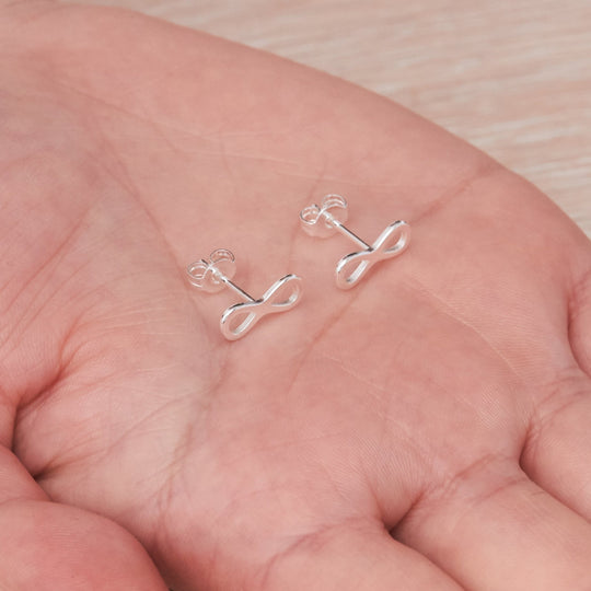 Silver Plated Infinity Stud Earrings - Philip Jones Jewellery