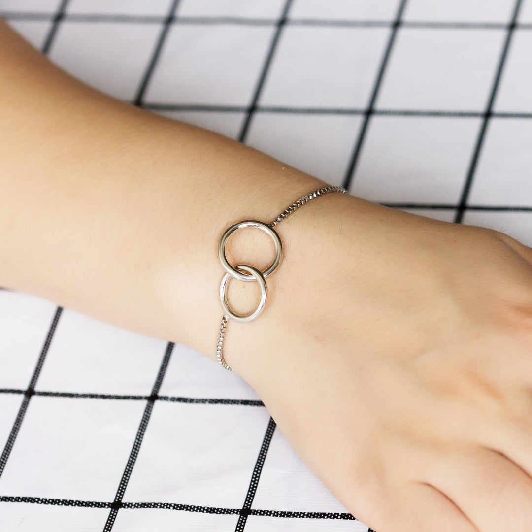 Silver Plated Link Friendship Bracelet Created with Zircondia® Crystals - Philip Jones Jewellery