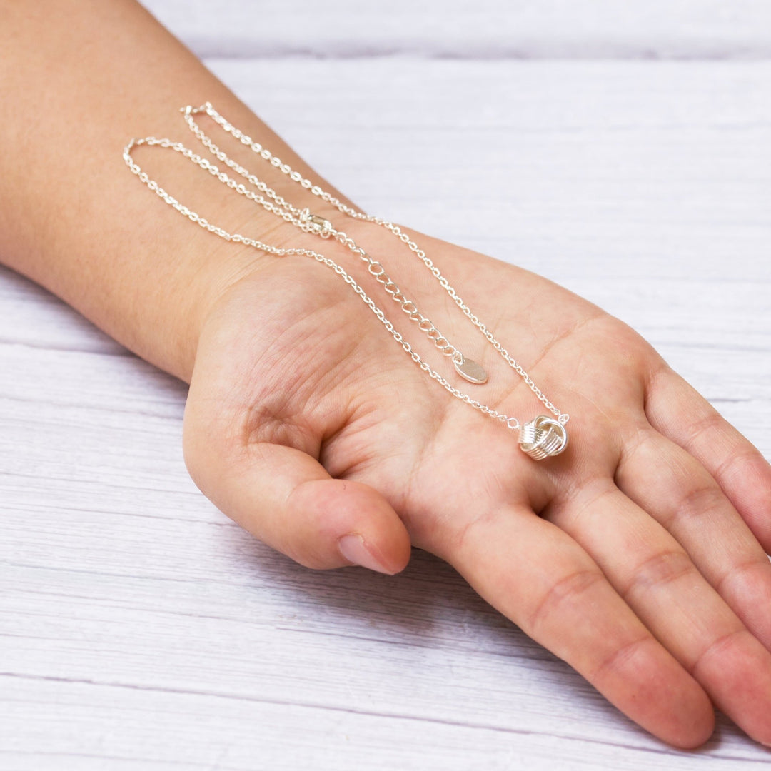 Silver Plated Love Knot Necklace - Philip Jones Jewellery
