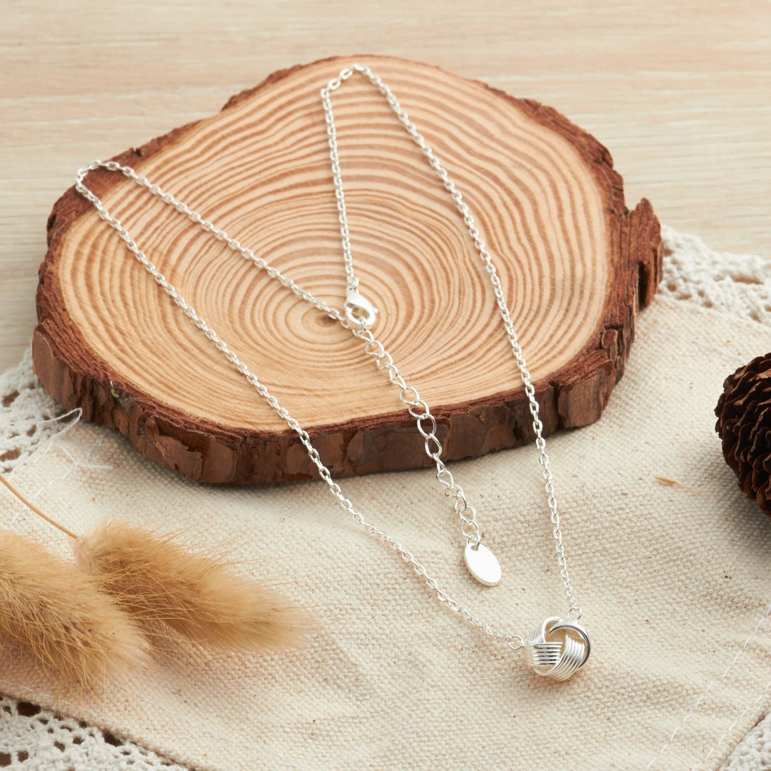 Silver Plated Love Knot Necklace - Philip Jones Jewellery