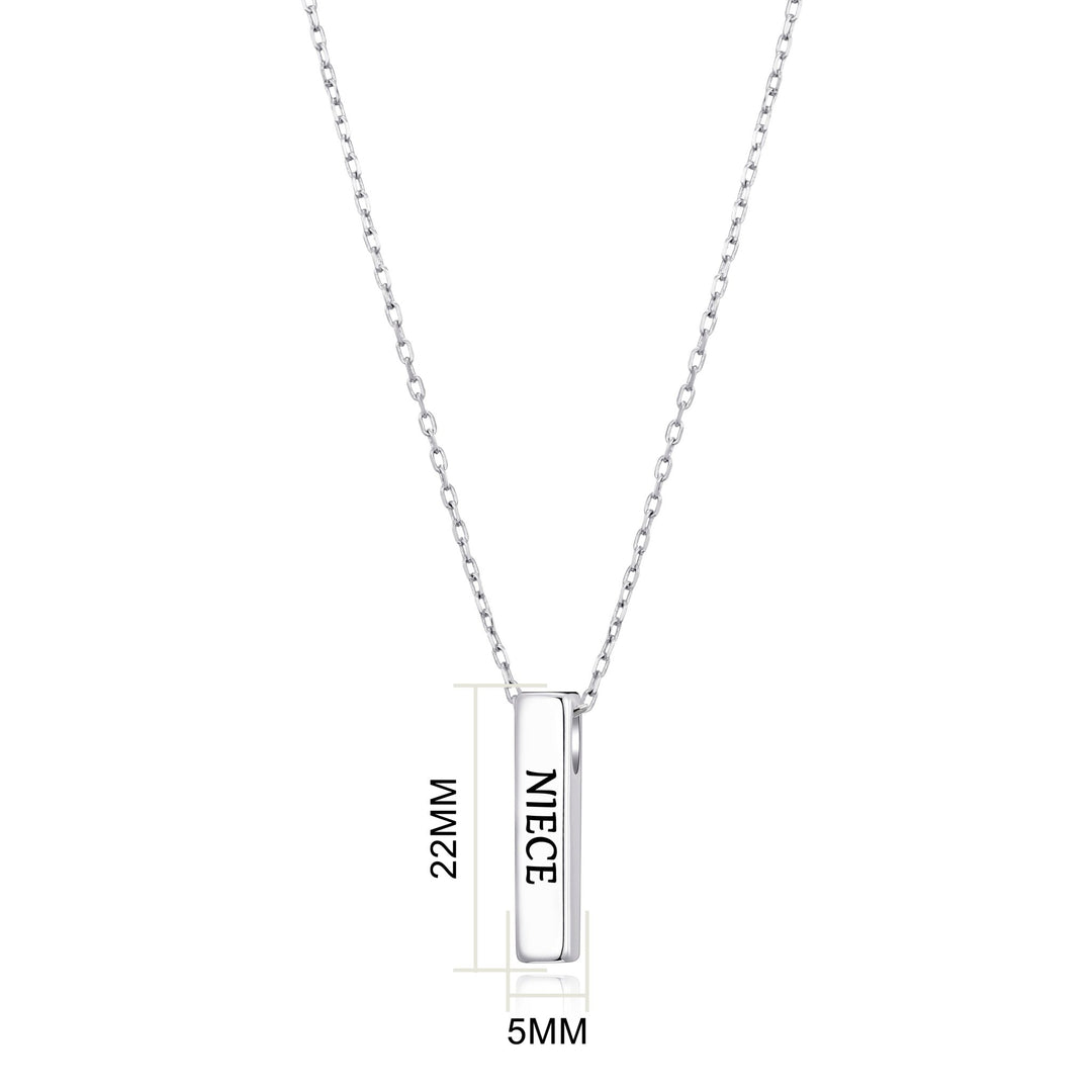 Silver Plated Niece Bar Necklace - Philip Jones Jewellery