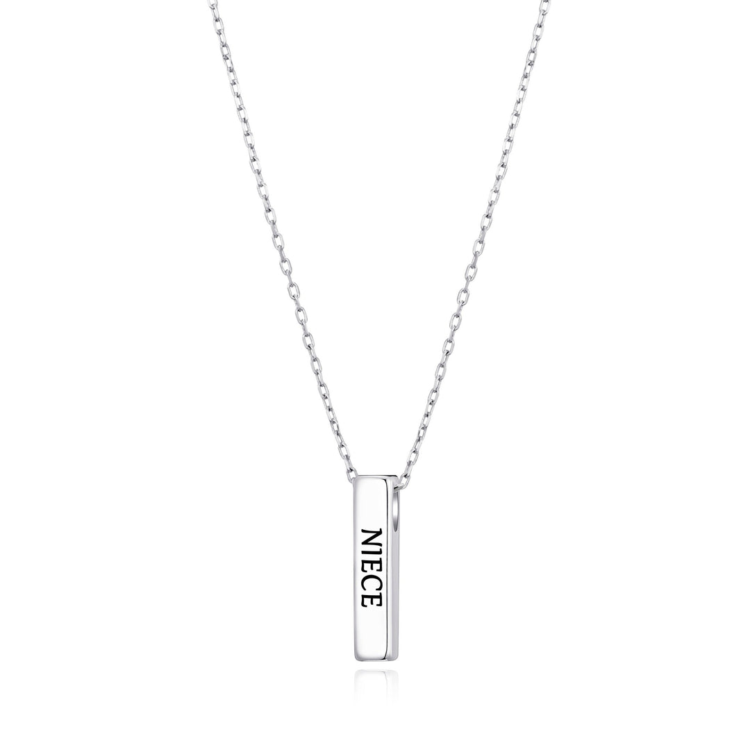 Silver Plated Niece Bar Necklace - Philip Jones Jewellery
