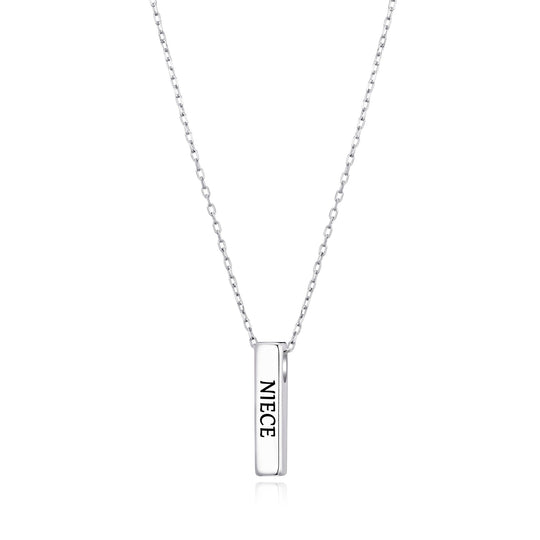 Silver Plated Niece Bar Necklace - Philip Jones Jewellery