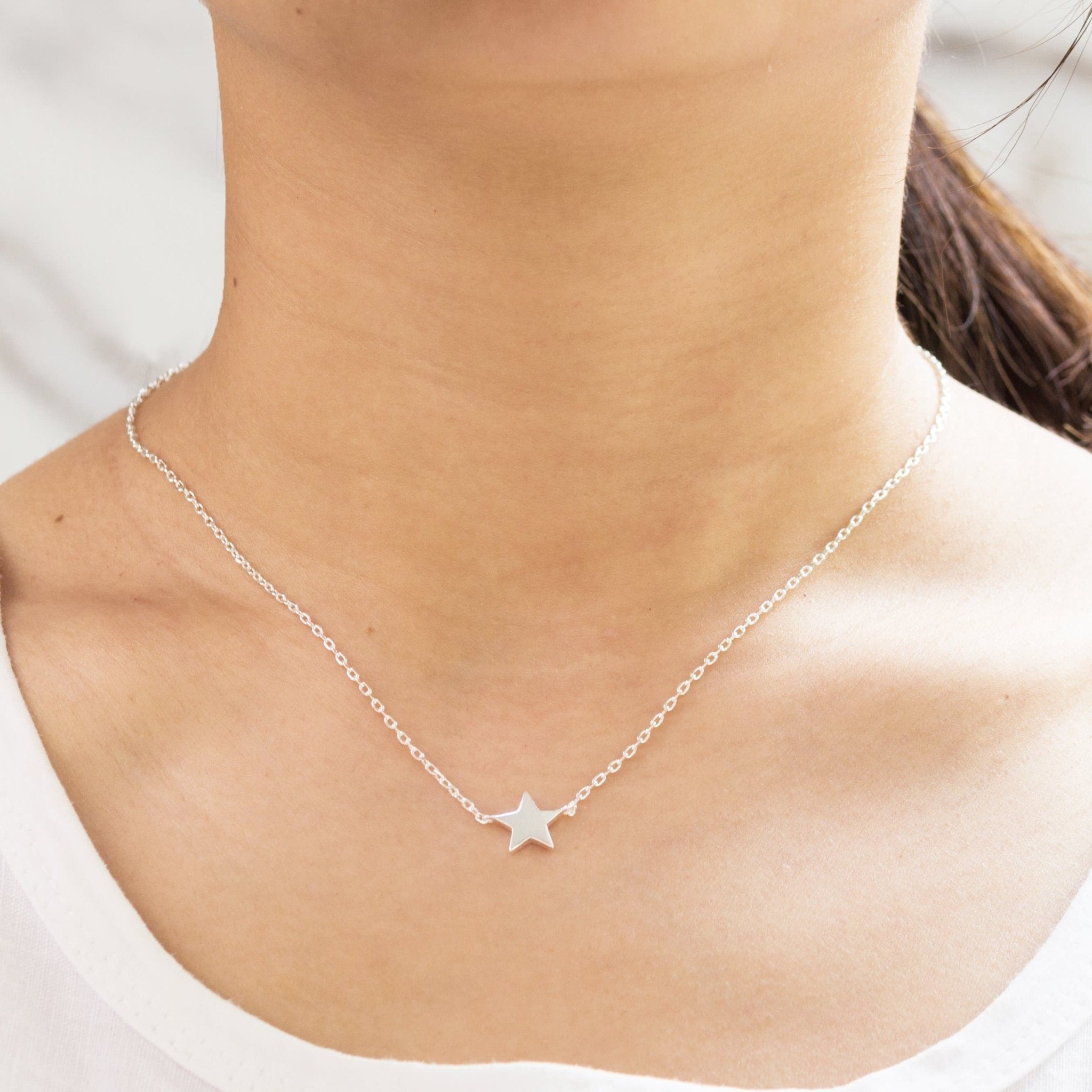 Silver Plated Star Necklace - Philip Jones Jewellery