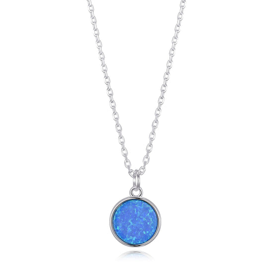 Silver Plated Synthetic Blue Opal Necklace with Quote Card - Philip Jones Jewellery
