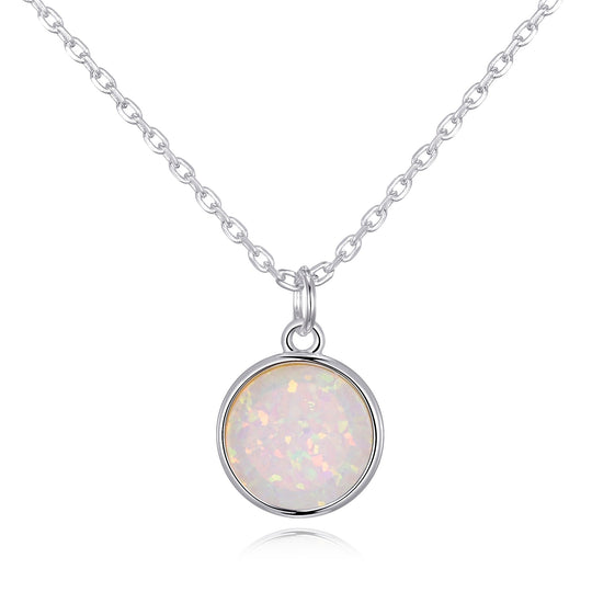 Silver Plated Synthetic White Opal Necklace with Quote Card - Philip Jones Jewellery