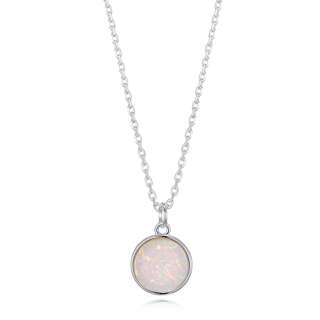 Silver Plated Synthetic White Opal Necklace with Quote Card - Philip Jones Jewellery
