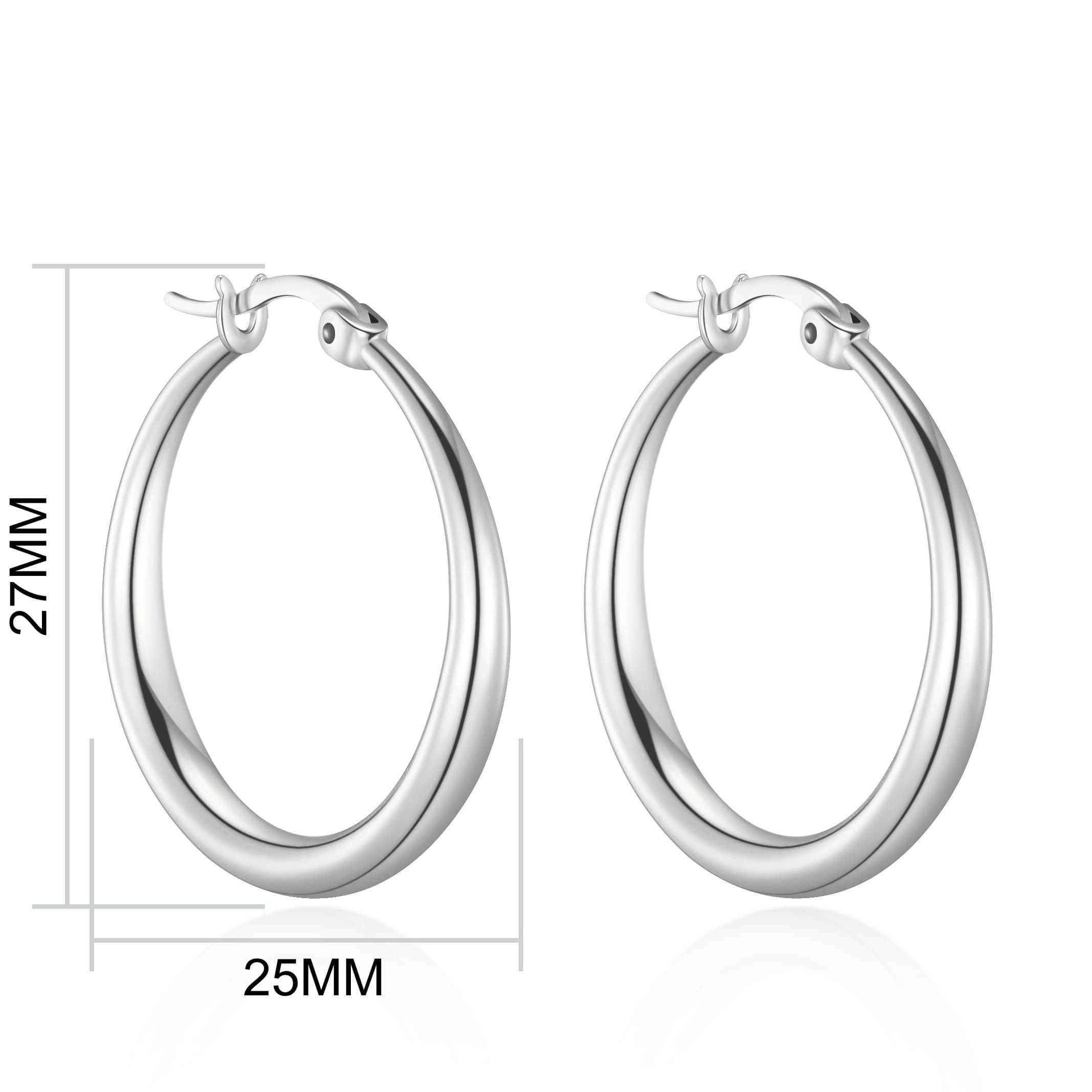 Silver Plated 25mm Hoop Earrings