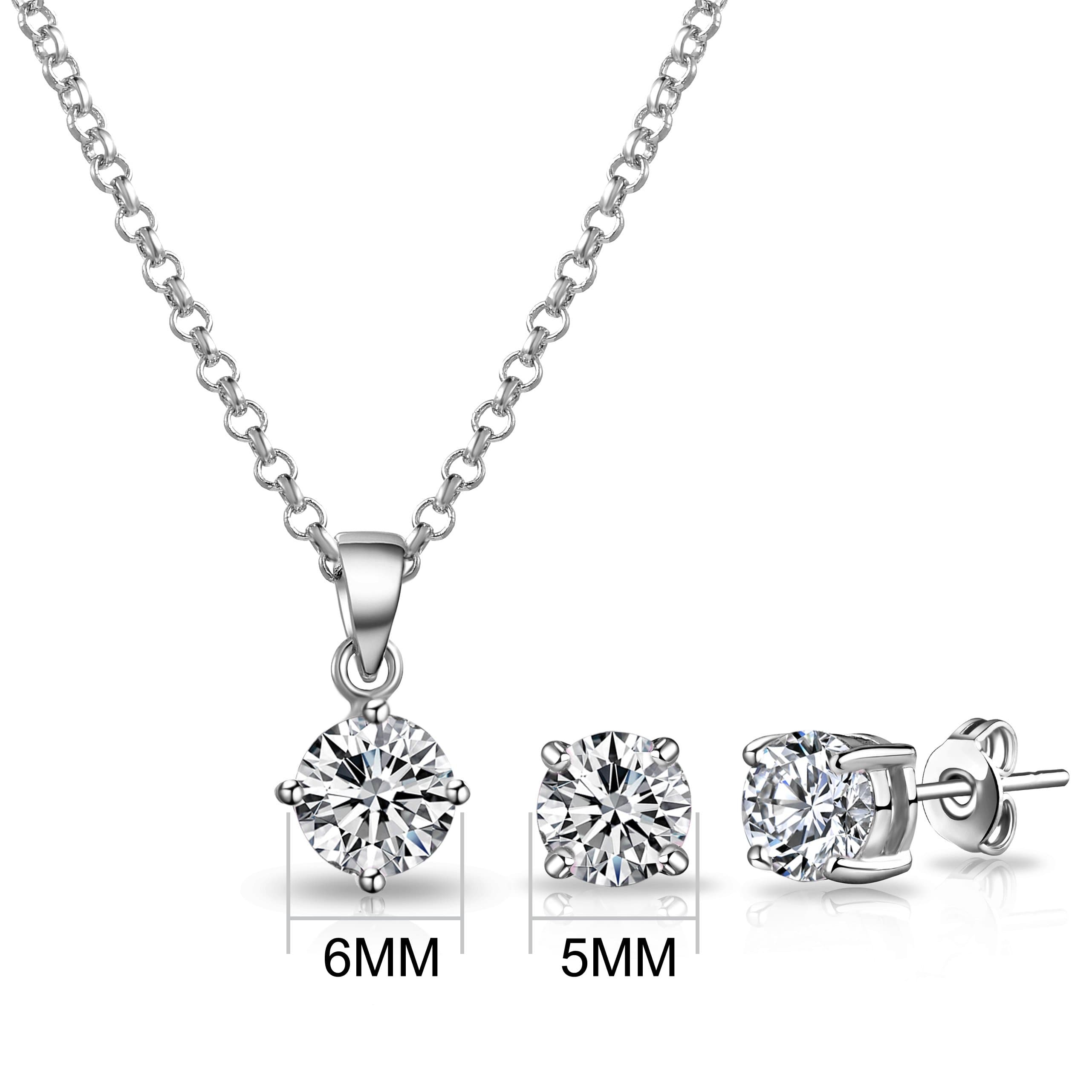 Silver Plated Christmas Gift Set Created with Zircondia® Crystals