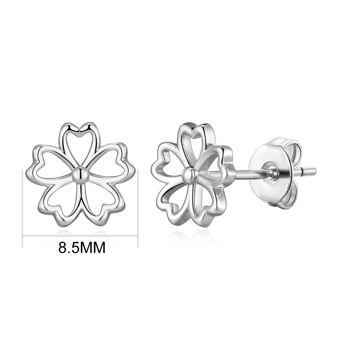 Silver Plated Flower Petal Earrings