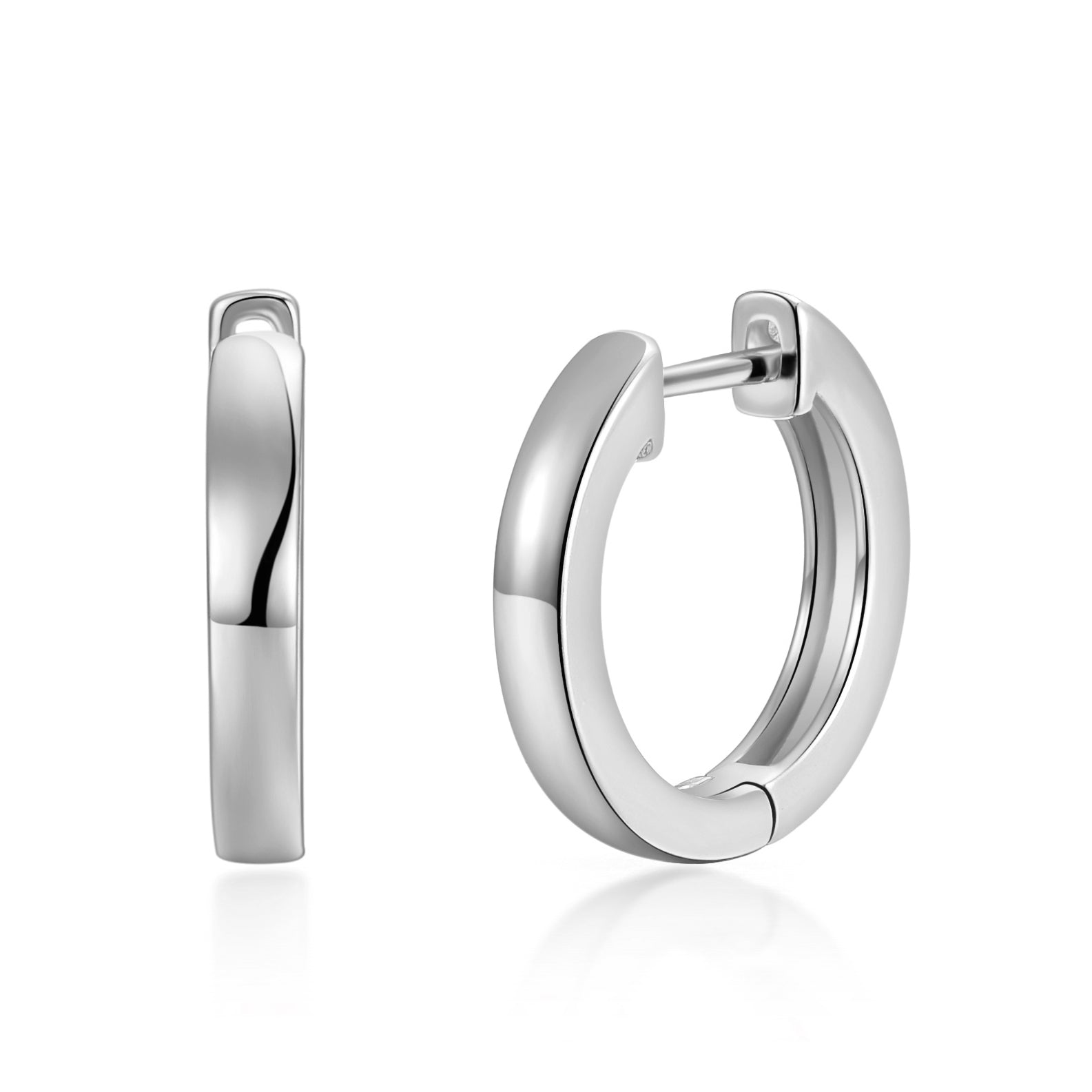 Silver Plated Hoop Earrings by Philip Jones Jewellery