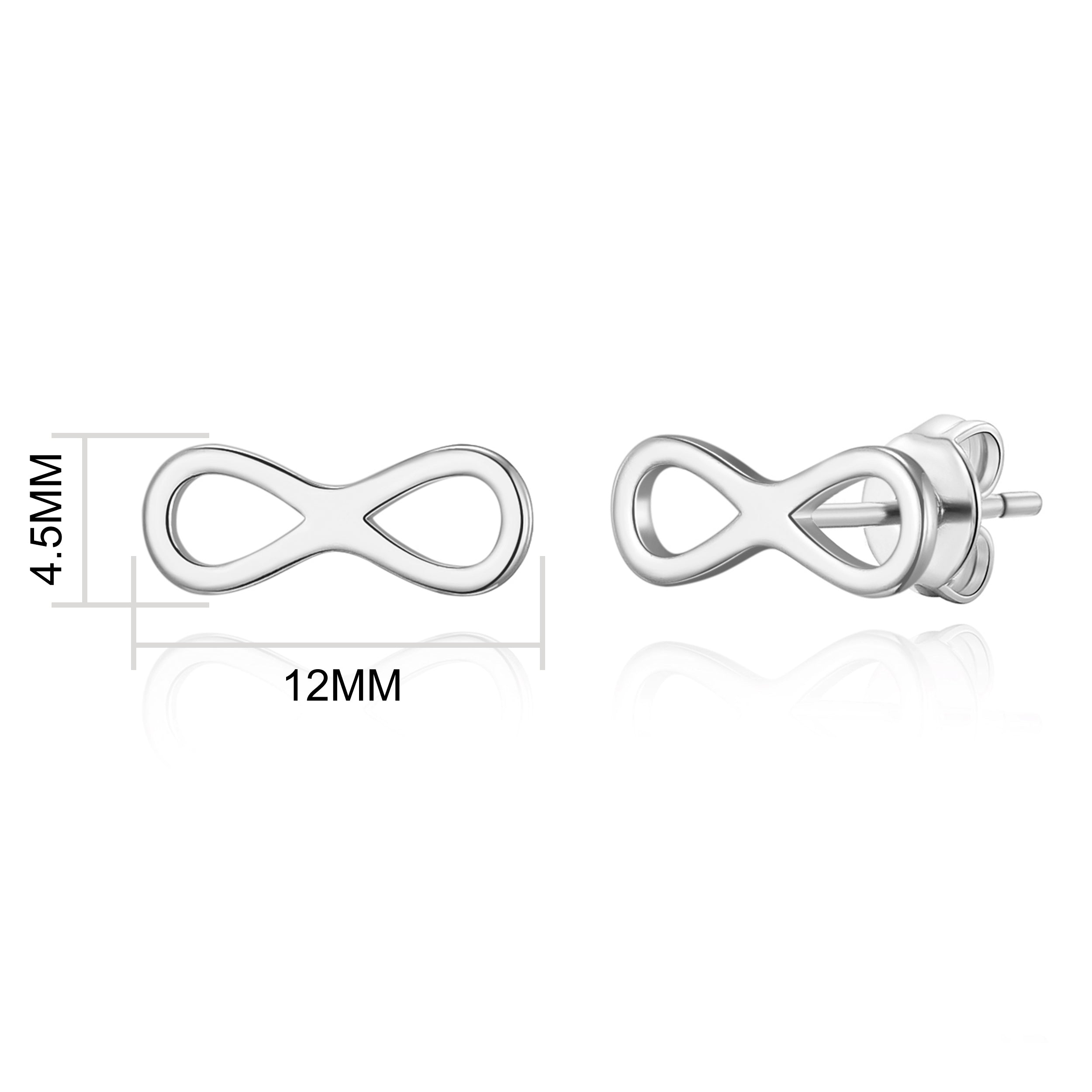 Silver Plated Infinity Stud Earrings