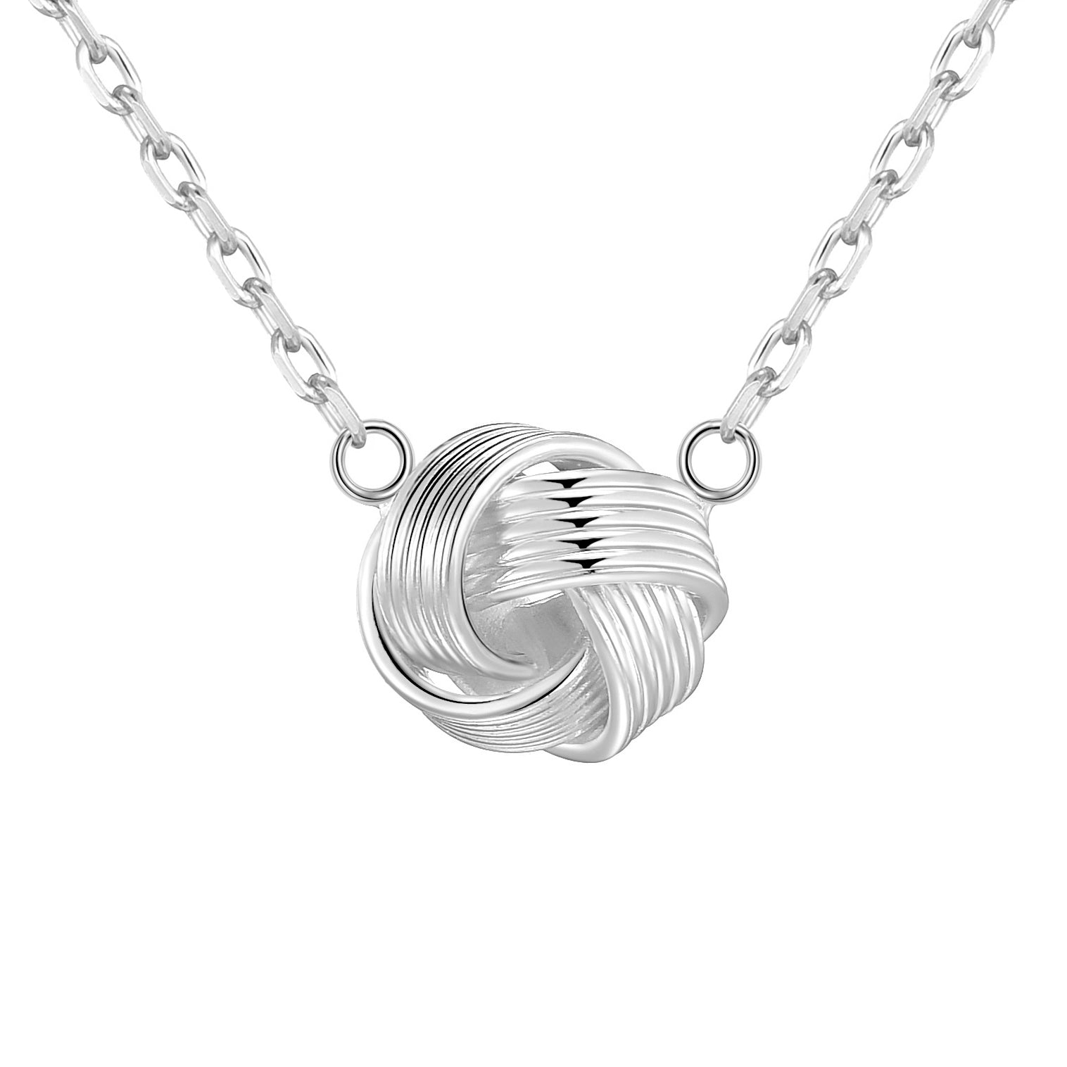 Silver Plated Love Knot Necklace by Philip Jones Jewellery