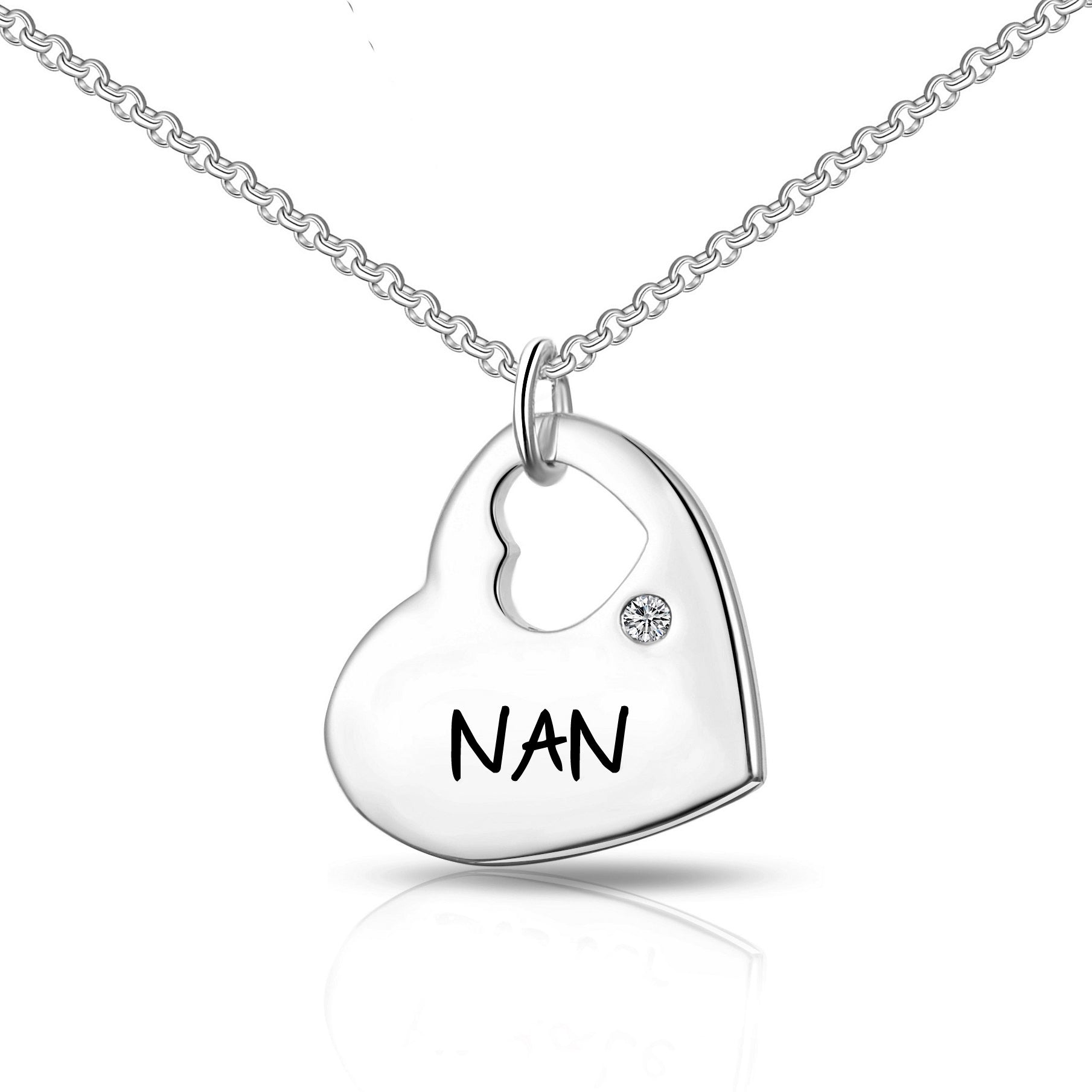 Nan Heart Necklace Created with Zircondia® Crystals by Philip Jones Jewellery