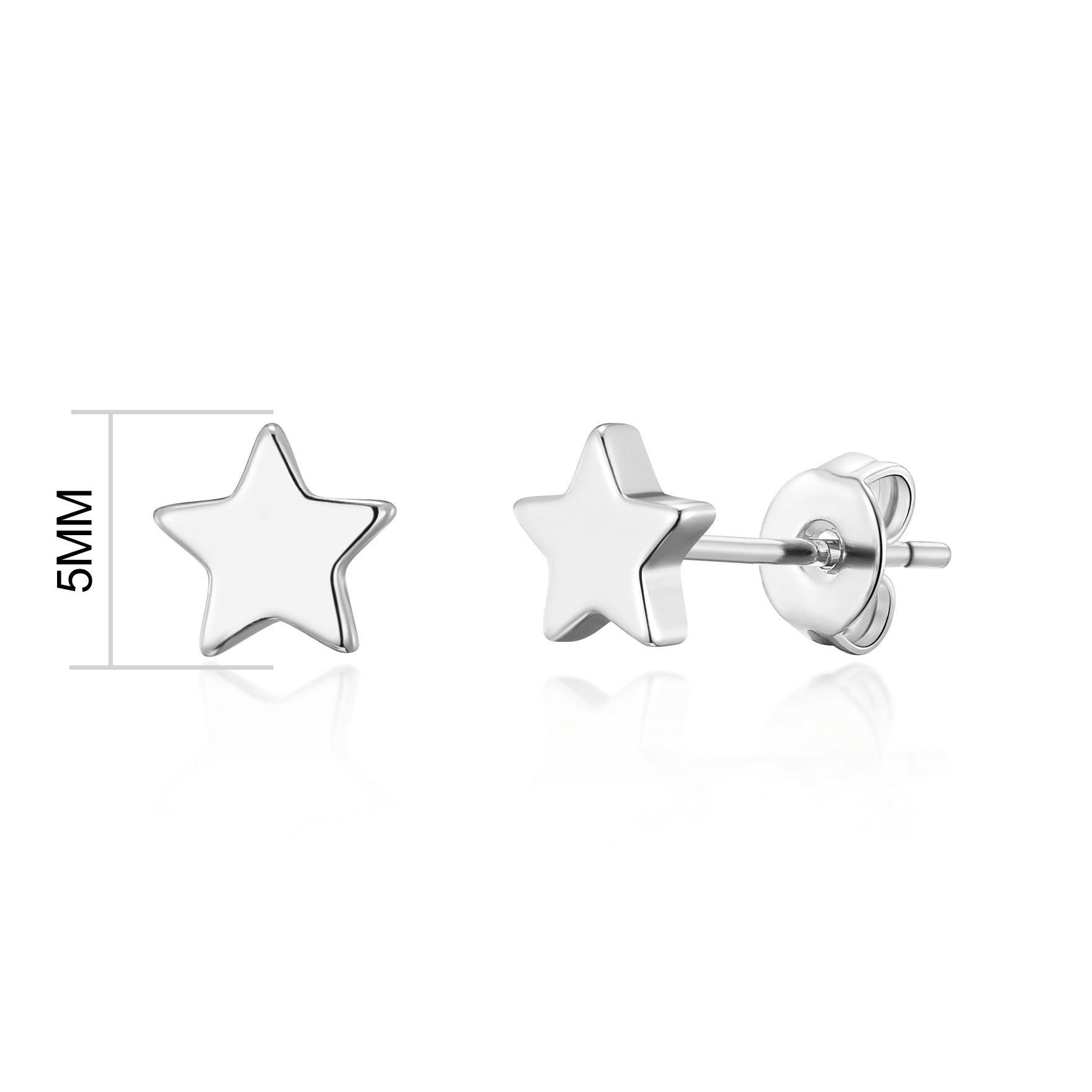 Silver Plated Star Stud Earrings