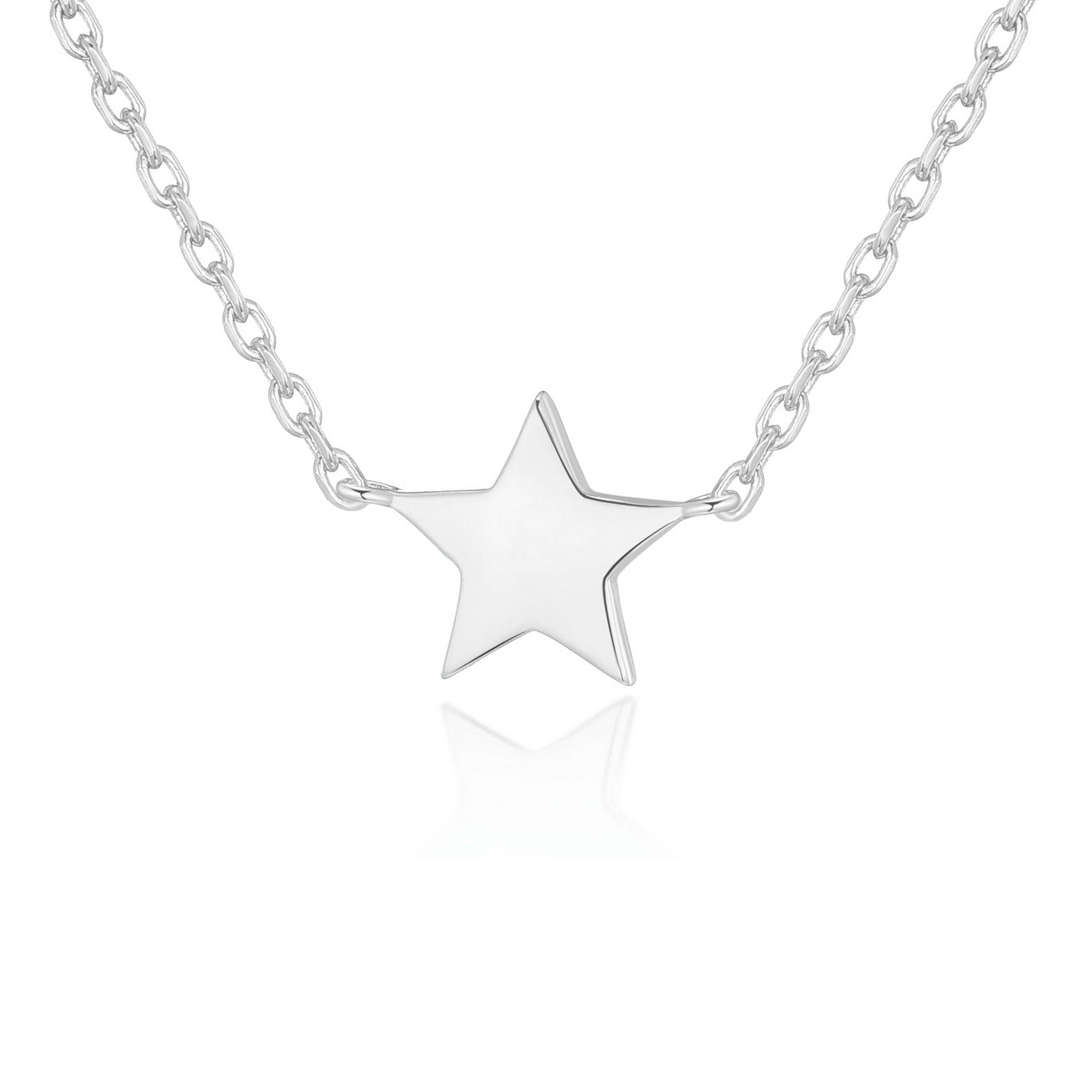 Silver Plated Star Necklace by Philip Jones Jewellery