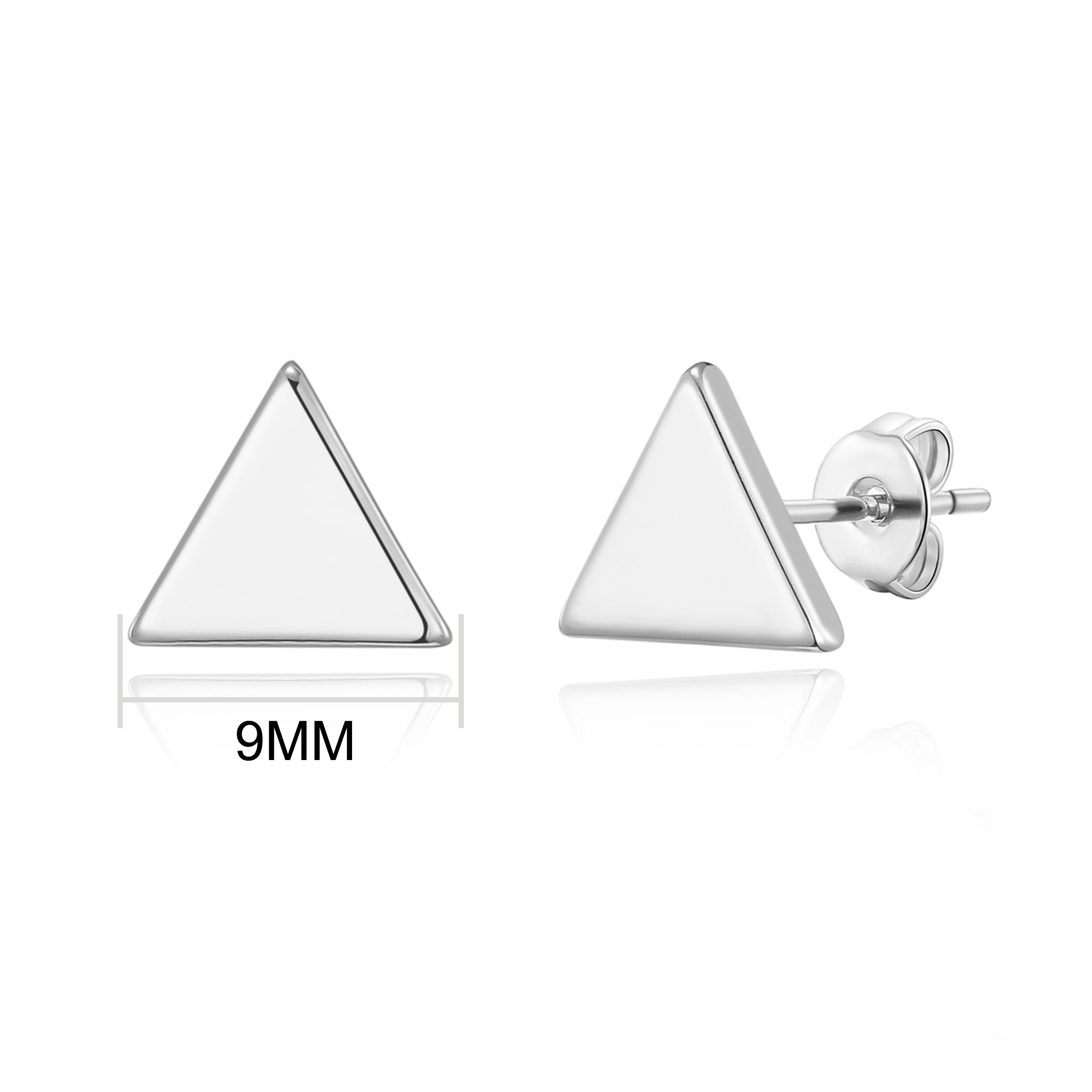 Silver Plated Triangle Stud Earrings