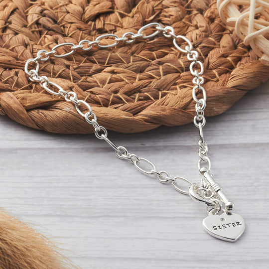Sister Charm Bracelet Created with Zircondia® Crystals - Philip Jones Jewellery