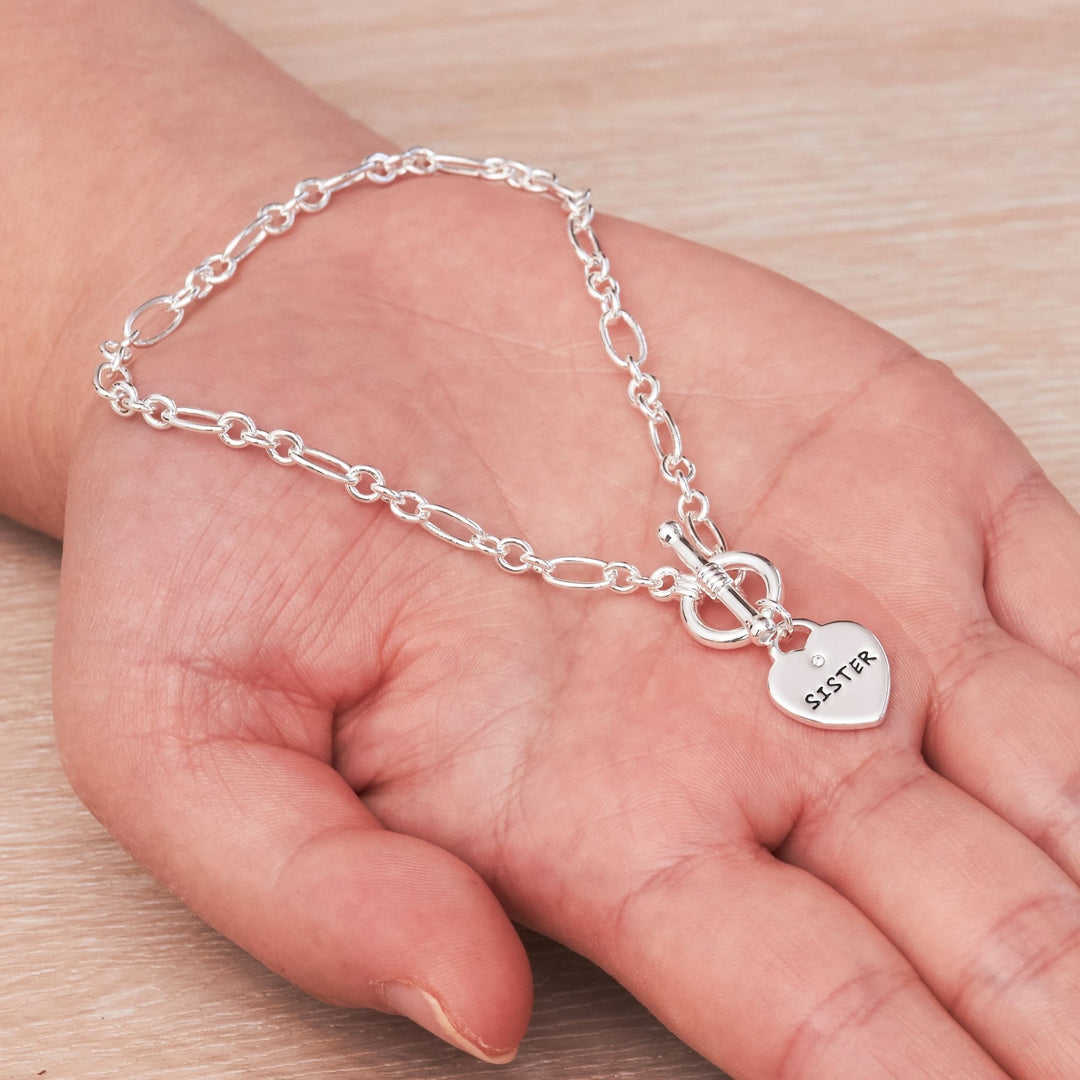 Sister Charm Bracelet Created with Zircondia® Crystals - Philip Jones Jewellery