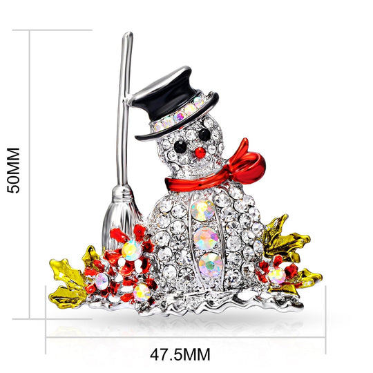 Snowman Christmas Brooch - Philip Jones Jewellery