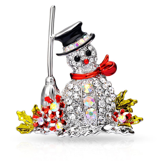 Snowman Christmas Brooch - Philip Jones Jewellery