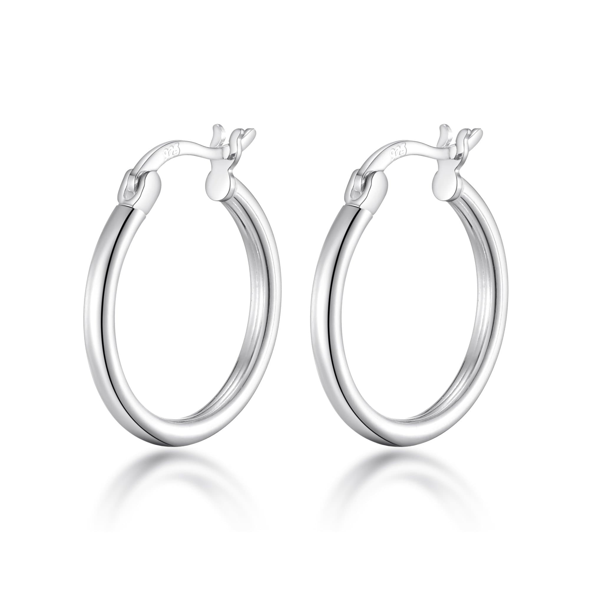 Sterling Silver 20mm Hoop Earrings - Philip Jones Jewellery