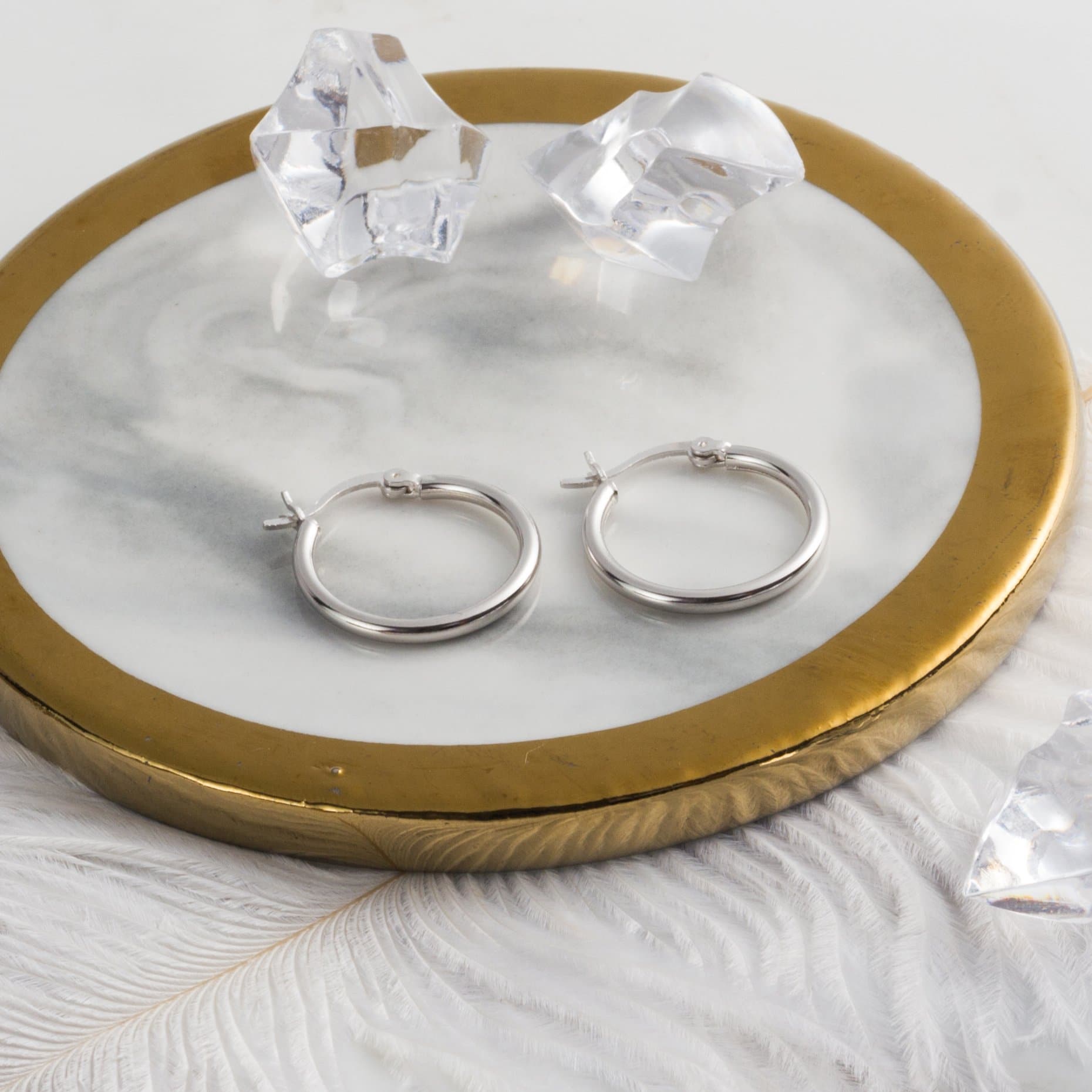 Sterling Silver 20mm Hoop Earrings - Philip Jones Jewellery