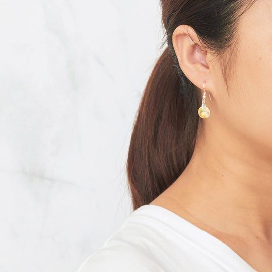 Sterling Silver Aurora Borealis Earrings Created with Zircondia® Crystals - Philip Jones Jewellery