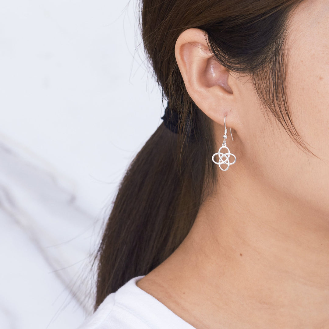 Sterling Silver Celtic Dangle Earrings - Philip Jones Jewellery