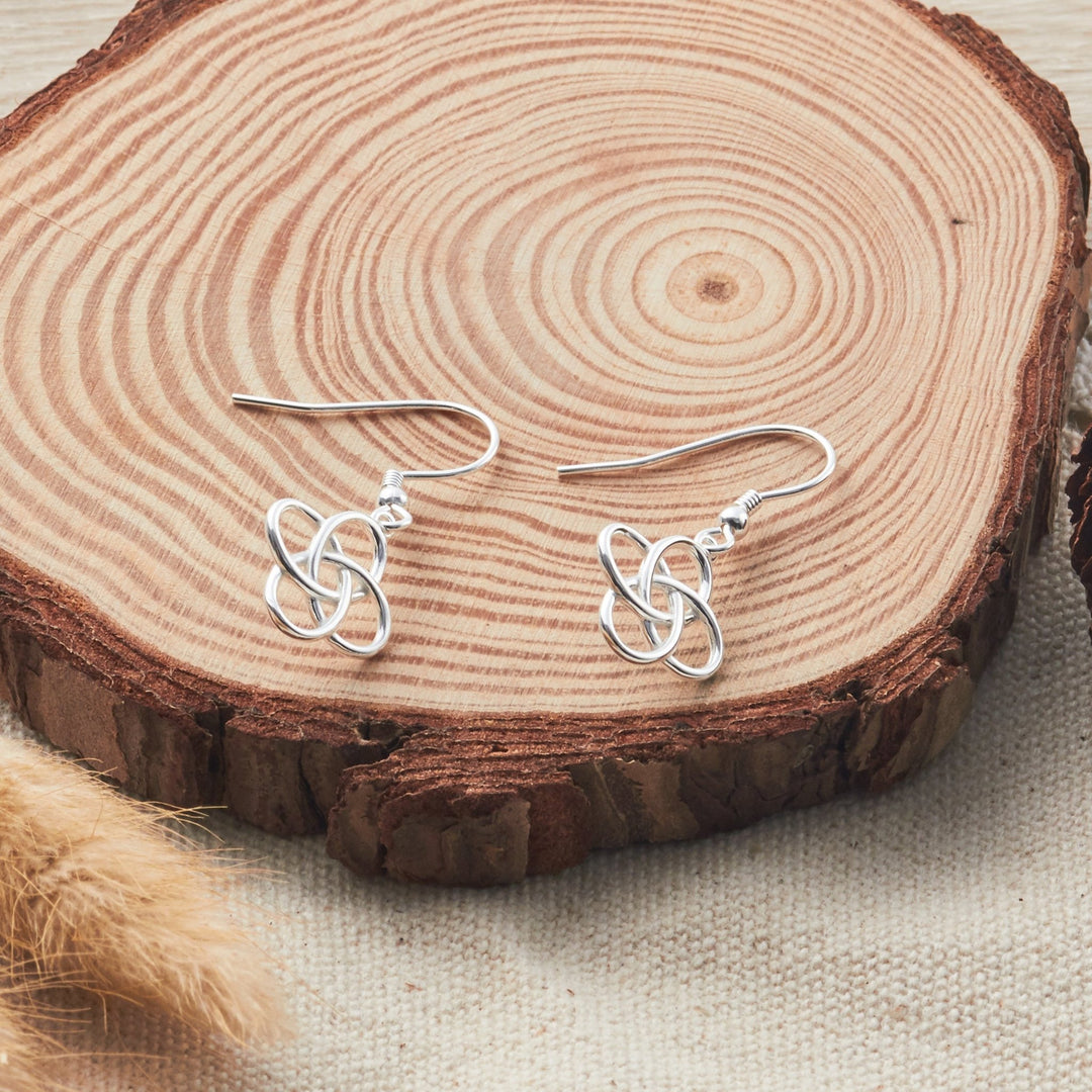 Sterling Silver Celtic Dangle Earrings - Philip Jones Jewellery