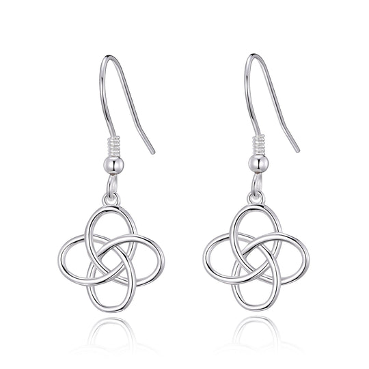 Sterling Silver Celtic Dangle Earrings - Philip Jones Jewellery