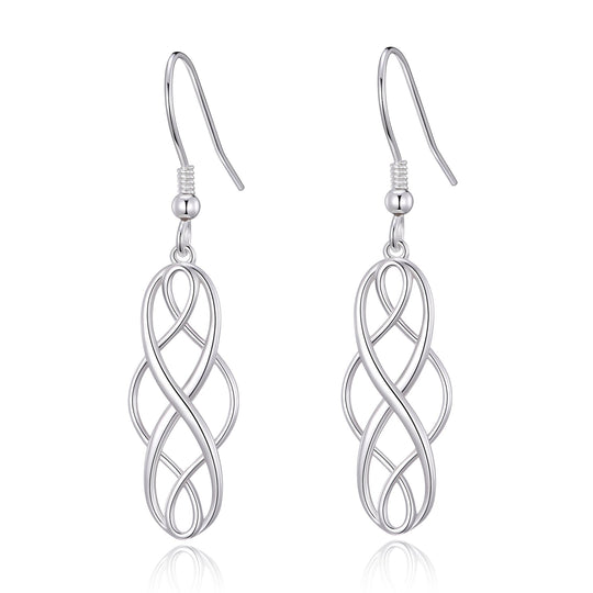 Sterling Silver Celtic Drop Earrings - Philip Jones Jewellery