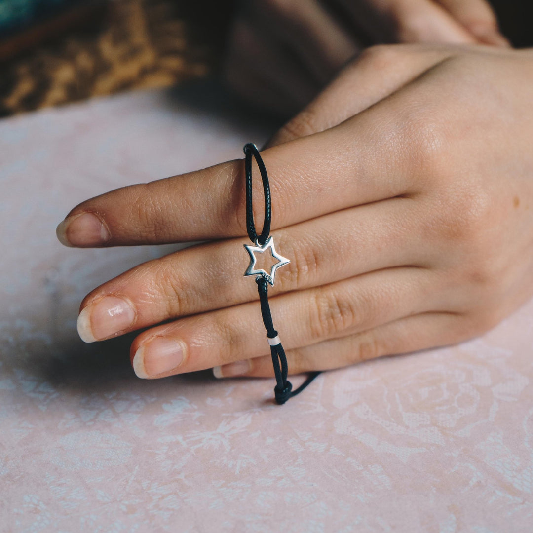 Sterling Silver Corded Star Bracelet - Philip Jones Jewellery