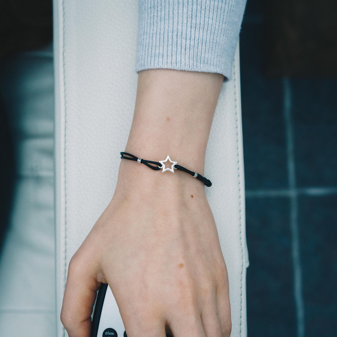 Sterling Silver Corded Star Bracelet - Philip Jones Jewellery