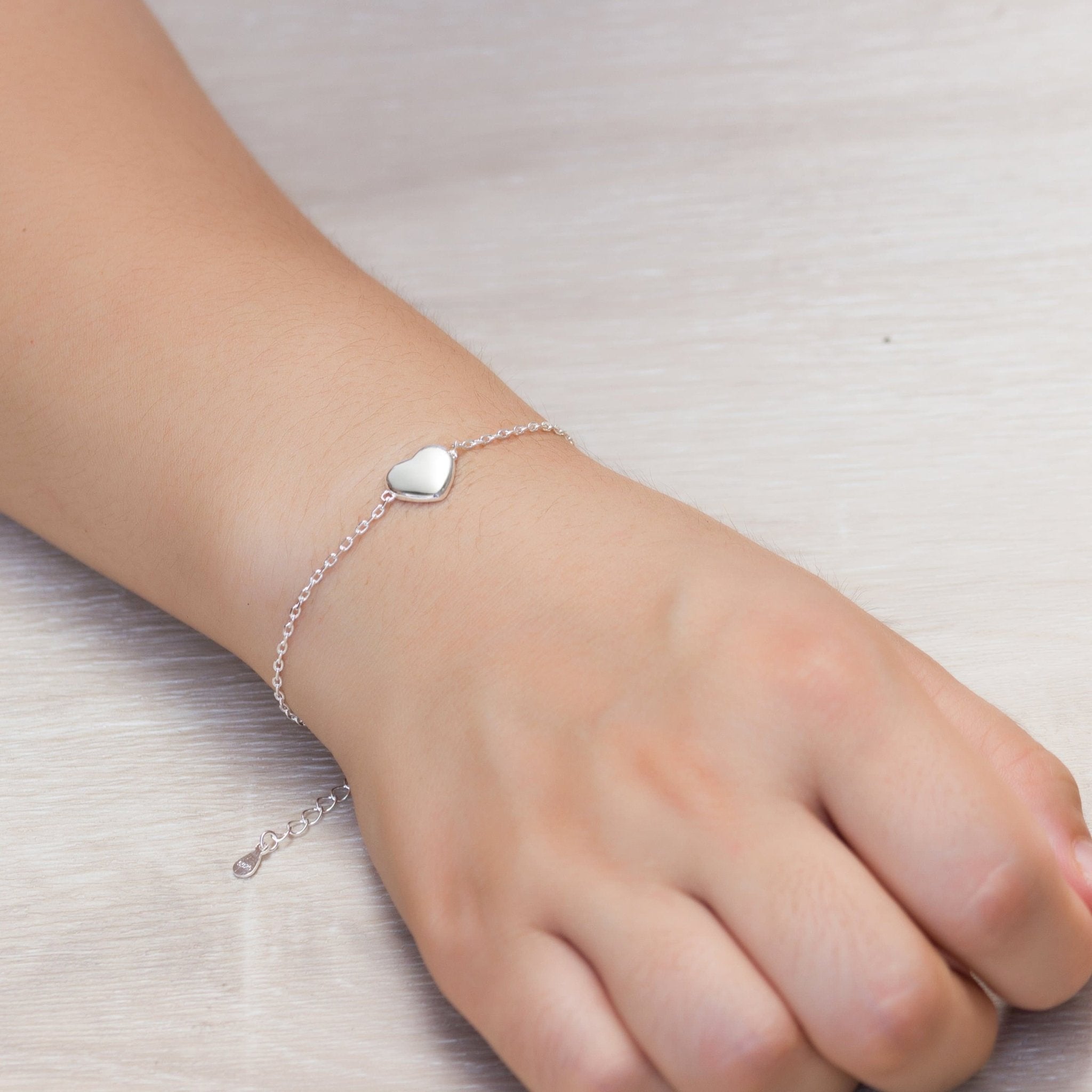 Sterling Silver Heart Bracelet - Philip Jones Jewellery