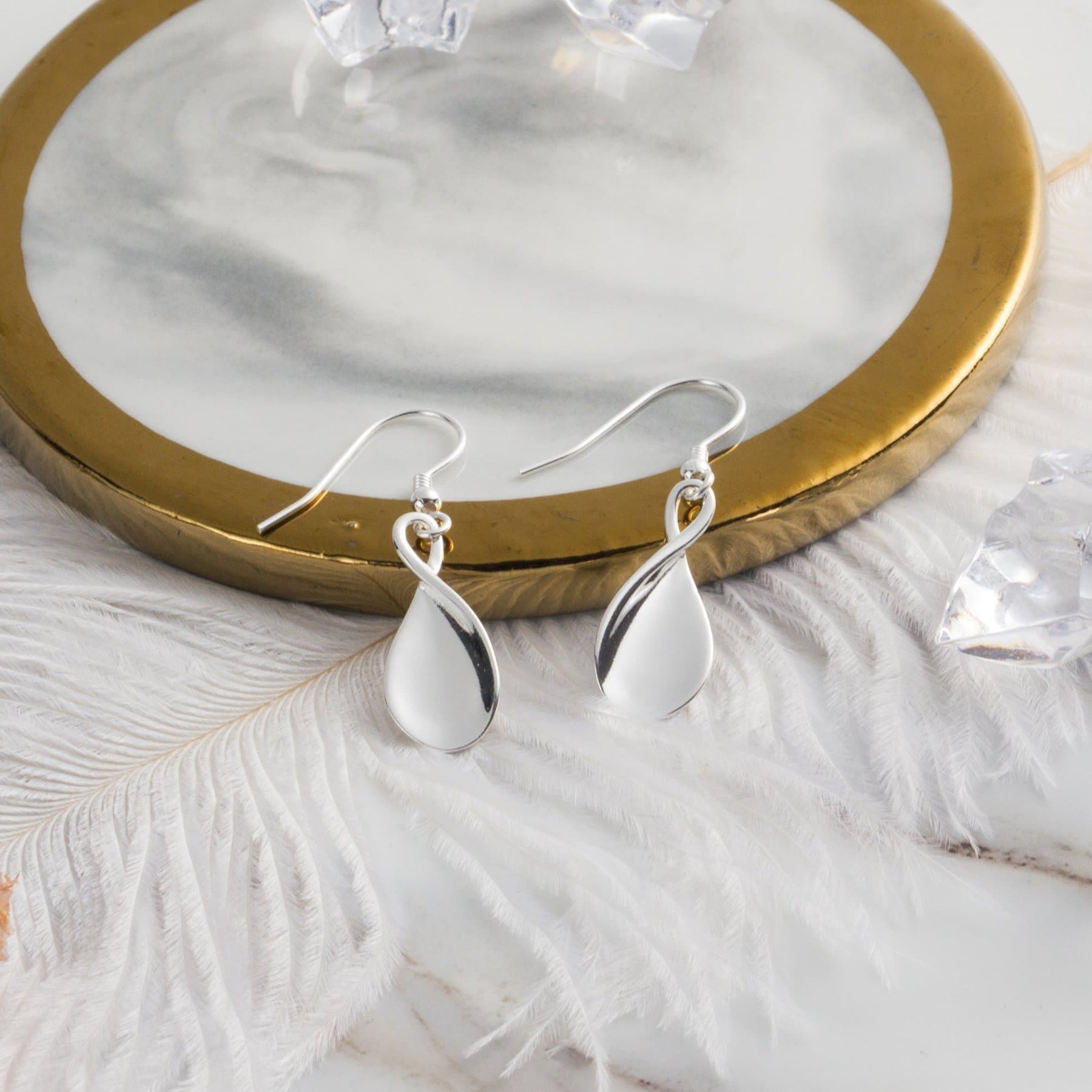 sterling silver infinity curve earrings 127145