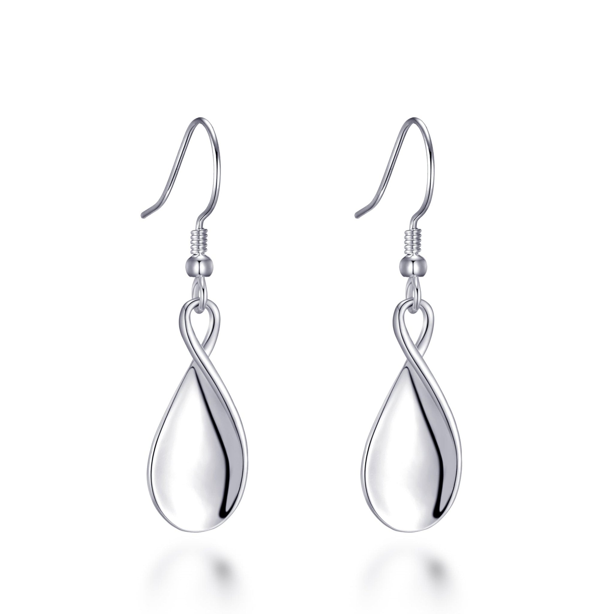 Sterling Silver Infinity Curve Earrings - Philip Jones Jewellery