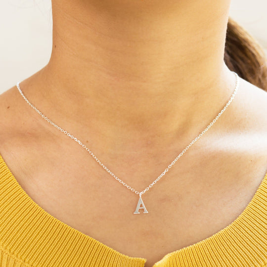 Sterling Silver Initial A Necklace - Philip Jones Jewellery