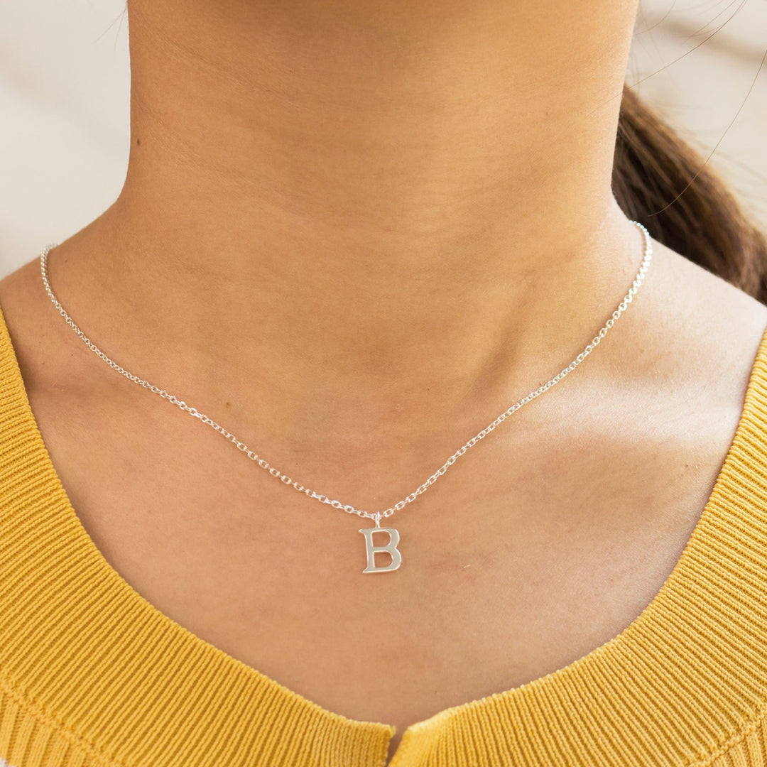 Sterling Silver Initial B Necklace - Philip Jones Jewellery
