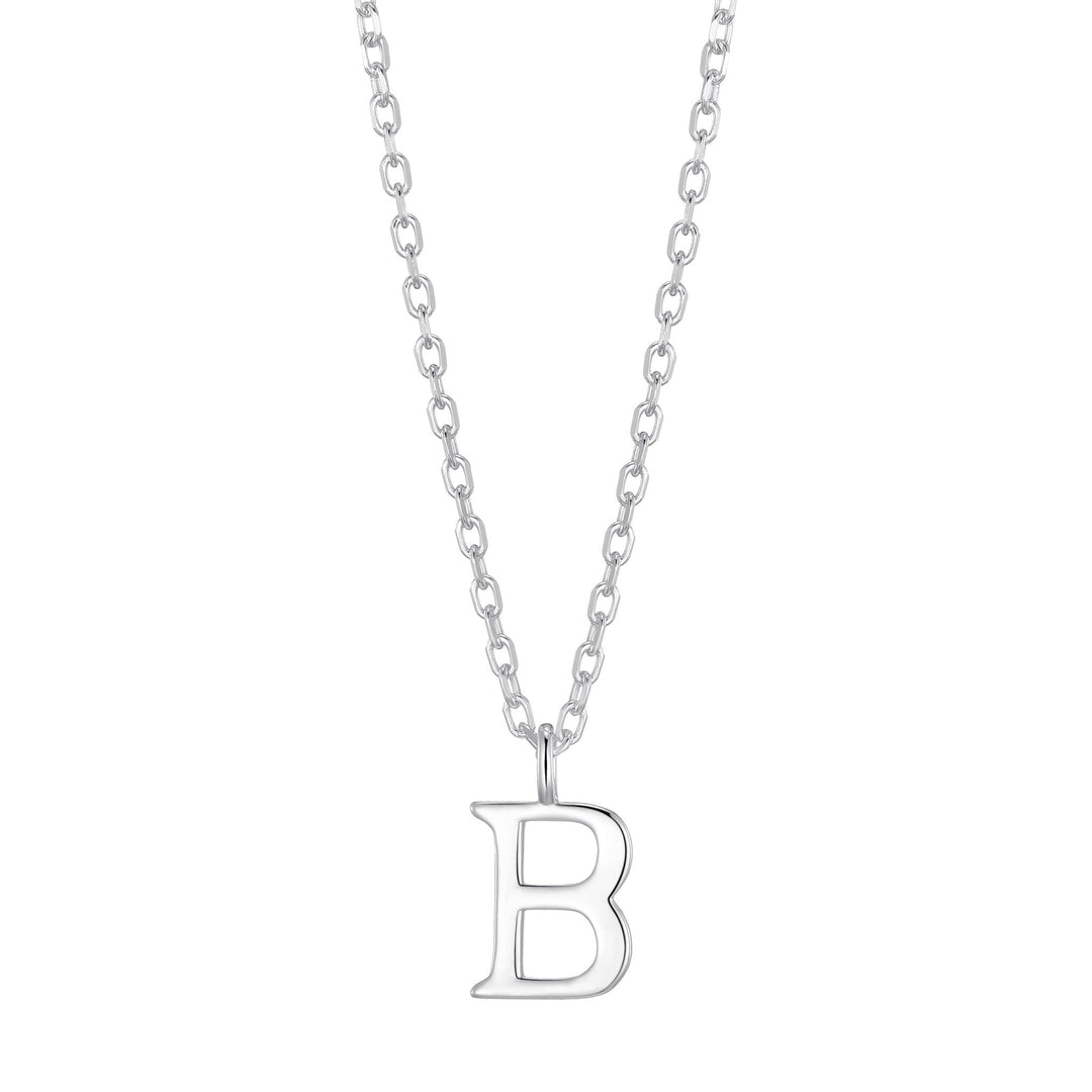 Sterling Silver Initial B Necklace - Philip Jones Jewellery