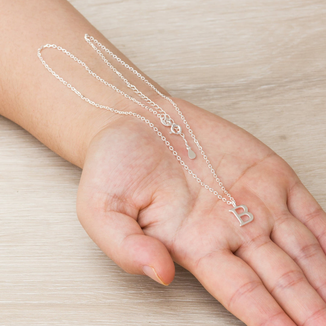 Sterling Silver Initial B Necklace - Philip Jones Jewellery