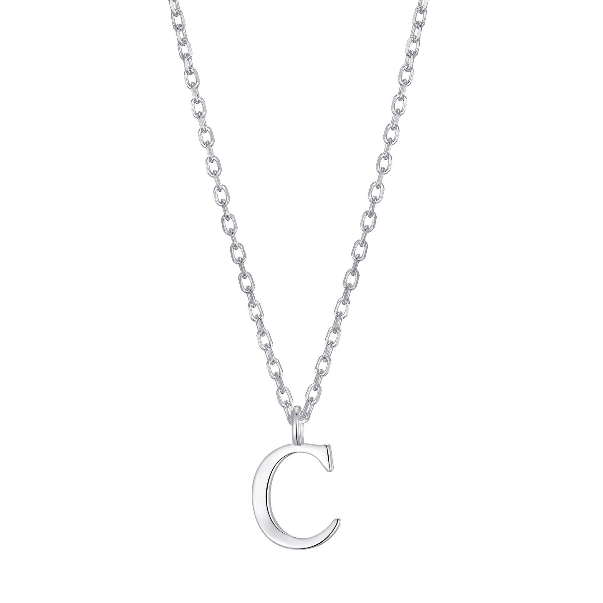 Sterling Silver Initial C Necklace - Philip Jones Jewellery