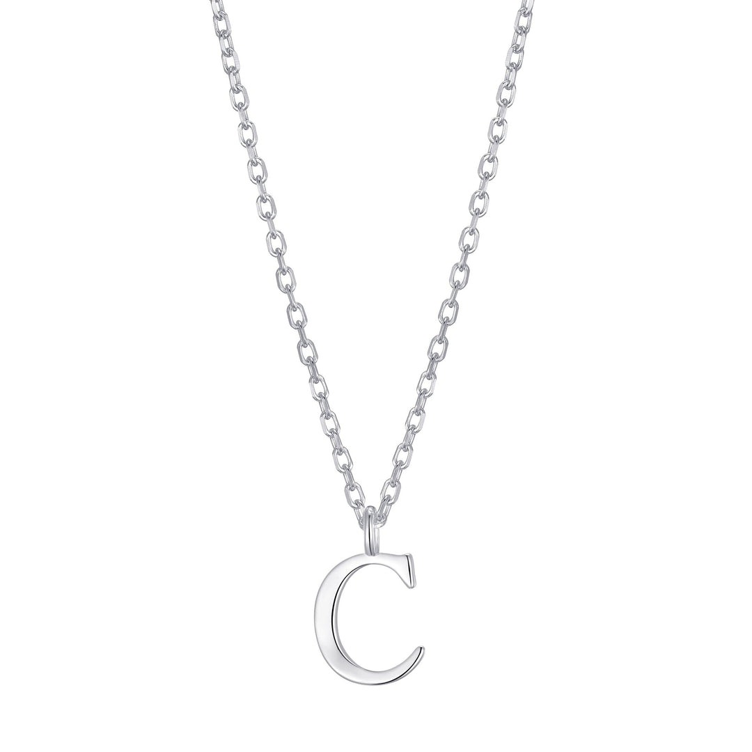 Sterling Silver Initial C Necklace - Philip Jones Jewellery