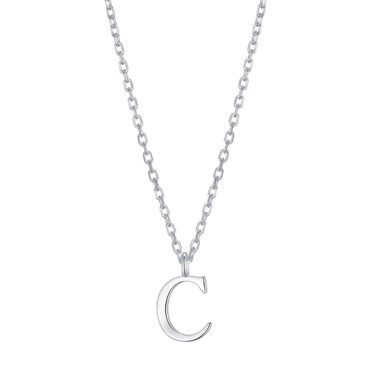Sterling Silver Initial C Necklace - Philip Jones Jewellery