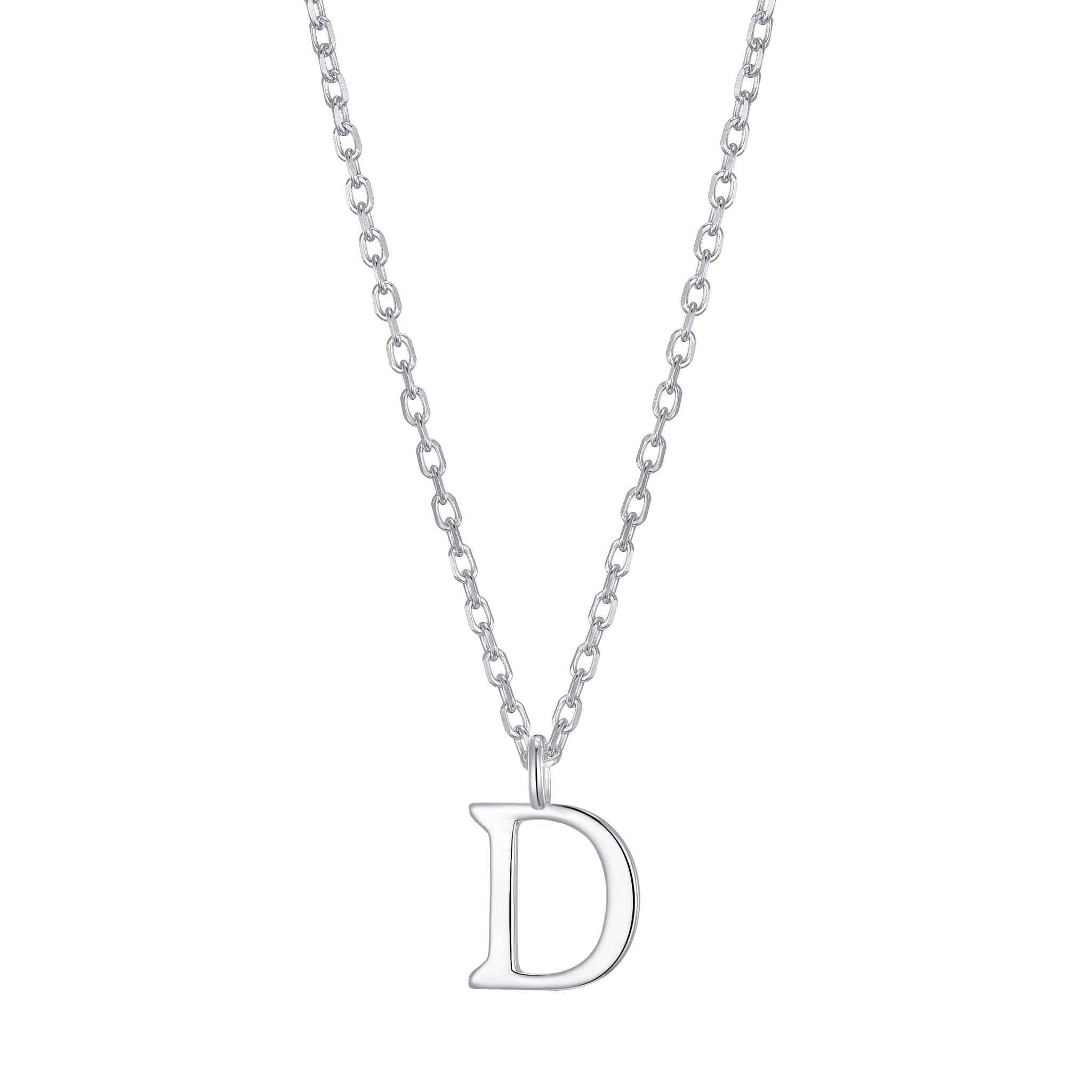 Sterling Silver Initial D Necklace - Philip Jones Jewellery