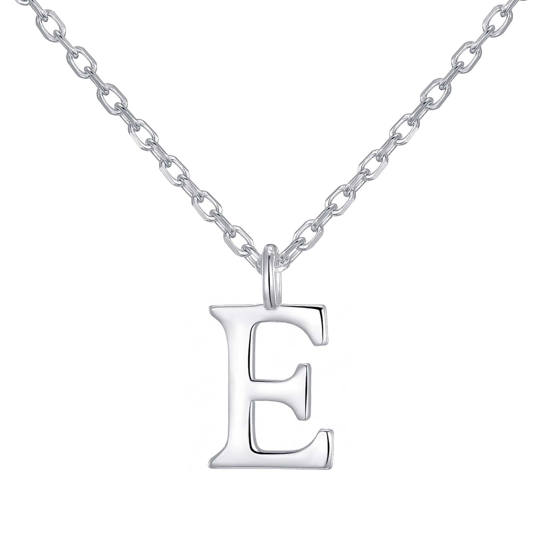 Sterling Silver Initial E Necklace - Philip Jones Jewellery