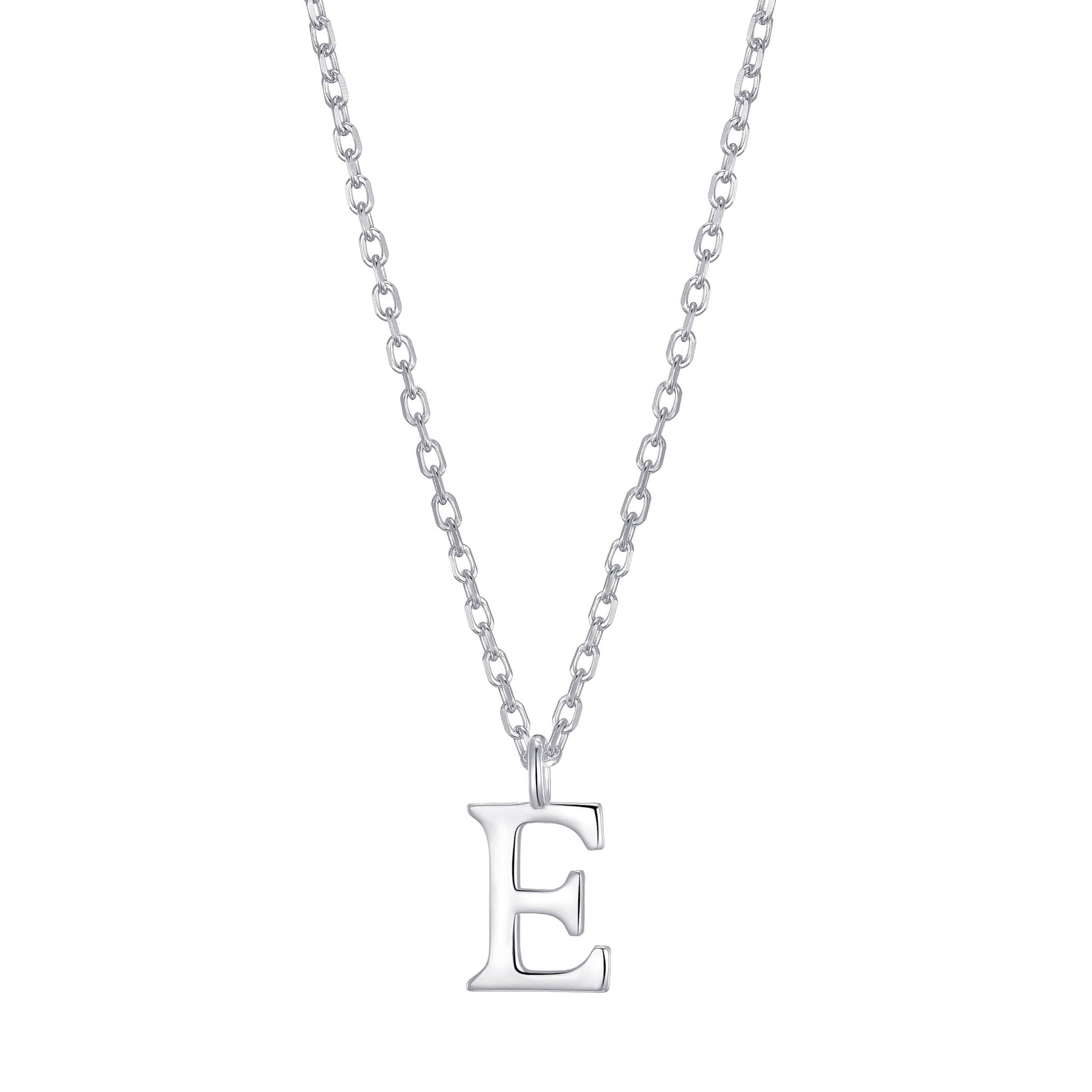 Sterling Silver Initial E Necklace - Philip Jones Jewellery